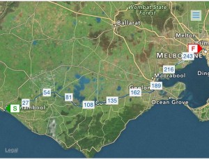 Warrnambool to Melbourne 265km